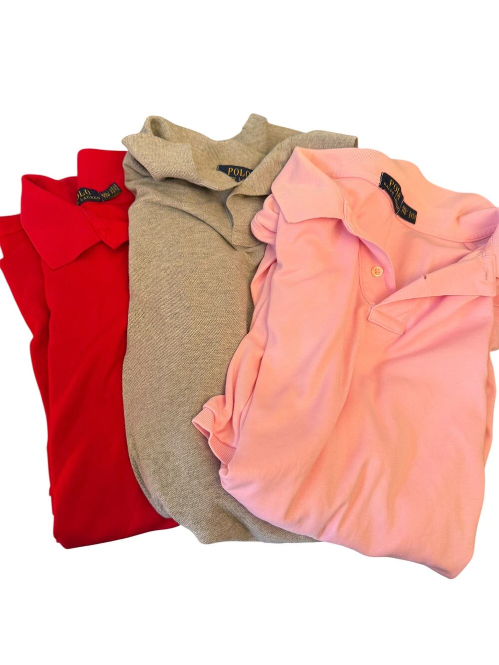 Polo Ralph Lauren Men’s XXL Polo Shirts Lot of 3 Red Gray Pink